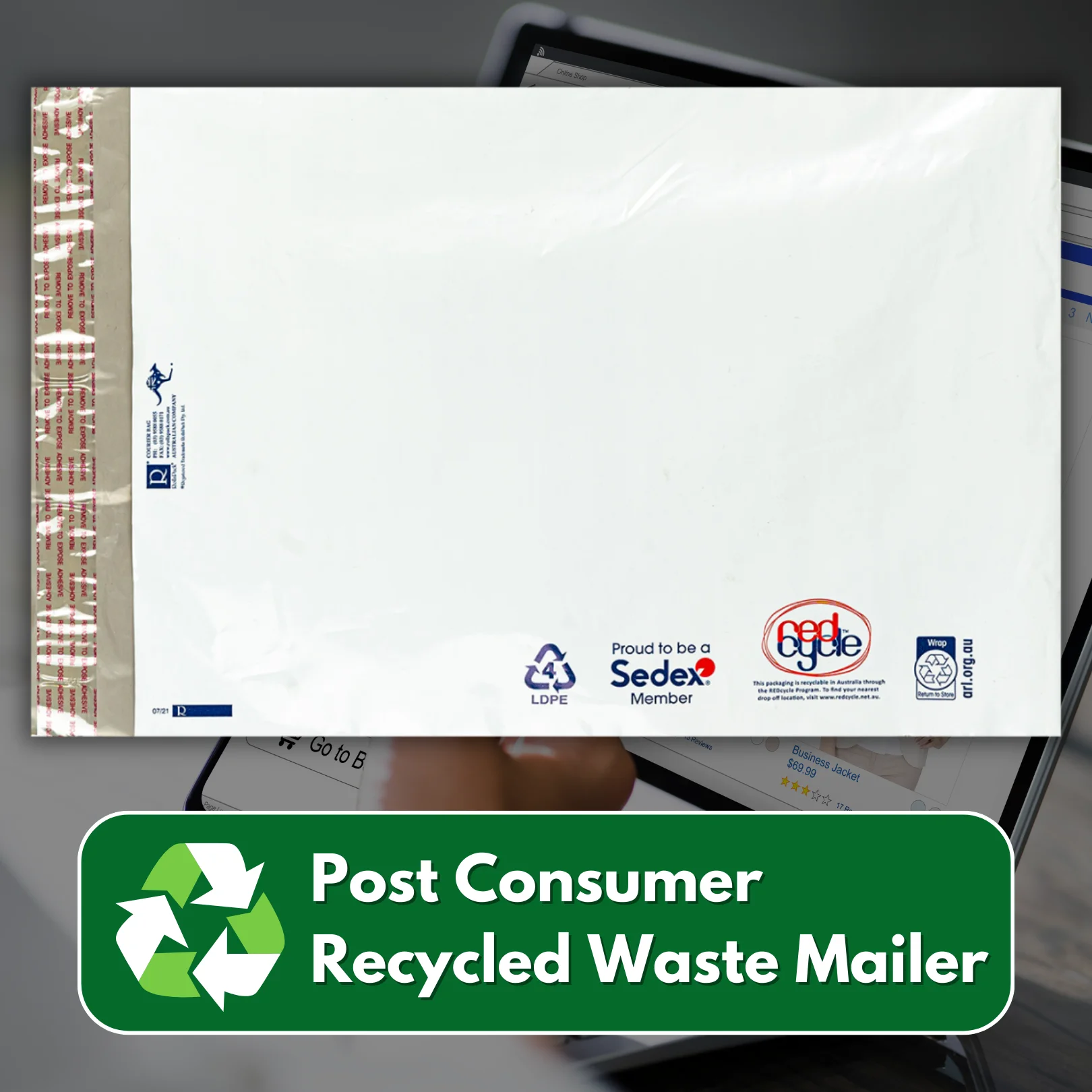 Post Consumer Waste - Sustainable Mailer