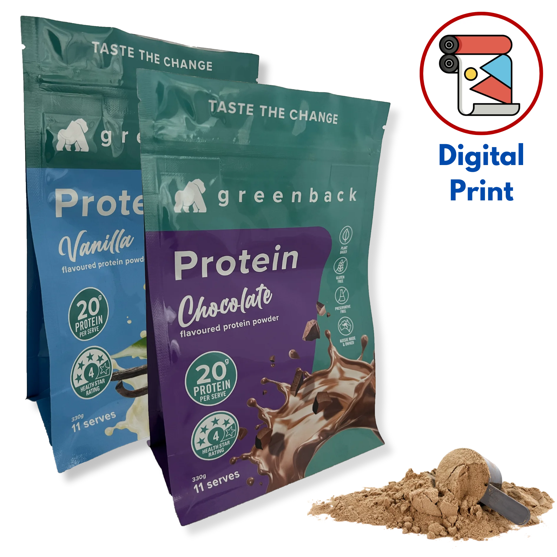 Flat Bottom Pouch - Protein Powder